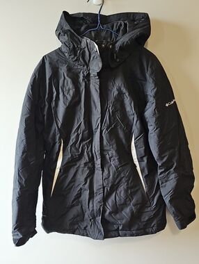 Columbia Women's XL Black Hooded Windbreaker Jacket